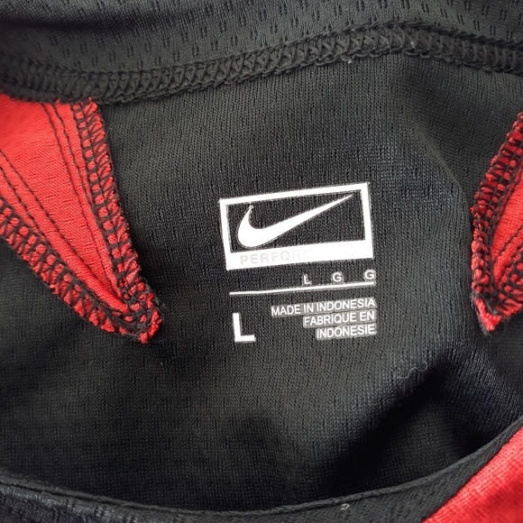 Nike Men's Performance Shirt Size Large Black/Red - Picture 4 of 6